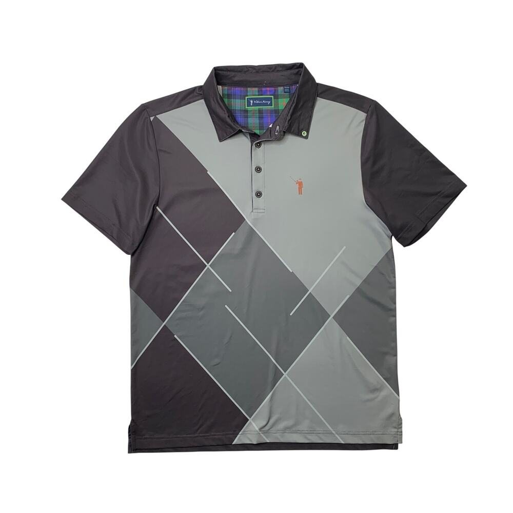 William Murray Shirt Mens M Medium Argyle Diamond Stretch Performance Golf Polo